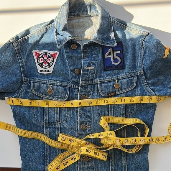 Vintage Lee Riders Harley Davidson Patch Jean Jacket - Picture 9 of 16